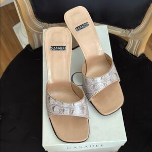 Casadei Tan Mules with Elegant Design